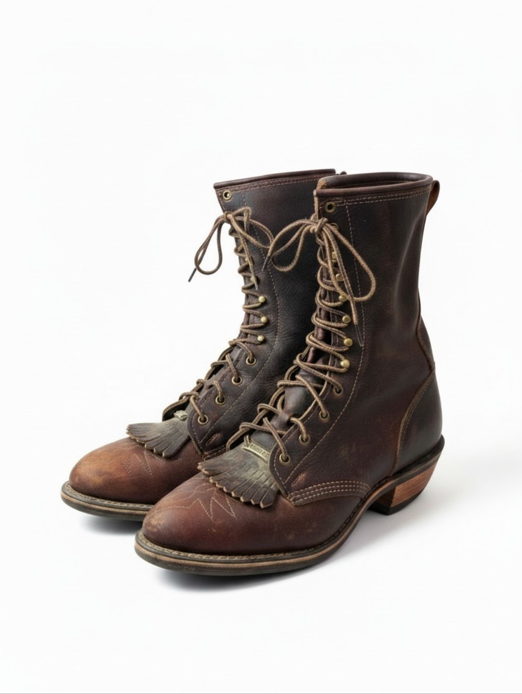 Double H Packer Boots Men's Size 10 Brown Leather Lace Up Western Work